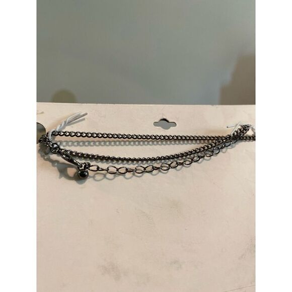 NWT Vintage Chunky Cluster Blue Gun Metal Beaded Cocktail Statement Necklace Bib - Picture 2 of 4